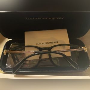 NEW Alexander McQueen Black Ruthenium Skull Eyeglasses